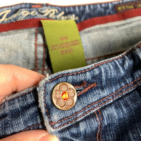 Indigo Palms New York Low Rise Jeans Stretch Flare Leg Womens Size 12S - Picture 6 of 8